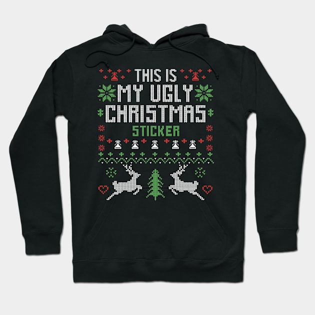 This Is My Ugly Christmas Sticker Hoodie by Merchsides
